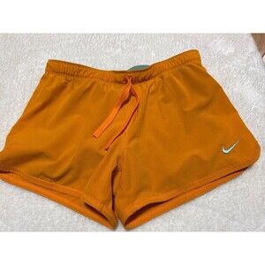 New Nike Dri Fit Women’s Sz M Ladies Orange Running Walking Shorts 1-pocket